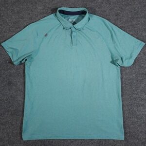 Men's Rhone Delta Pique Polo Golf Shirt Blue Performance Stretch 141364 Size L
